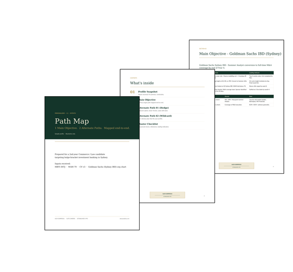 Career Path Mapping - 1:1 Personalised (Main Path + 2 Alts)